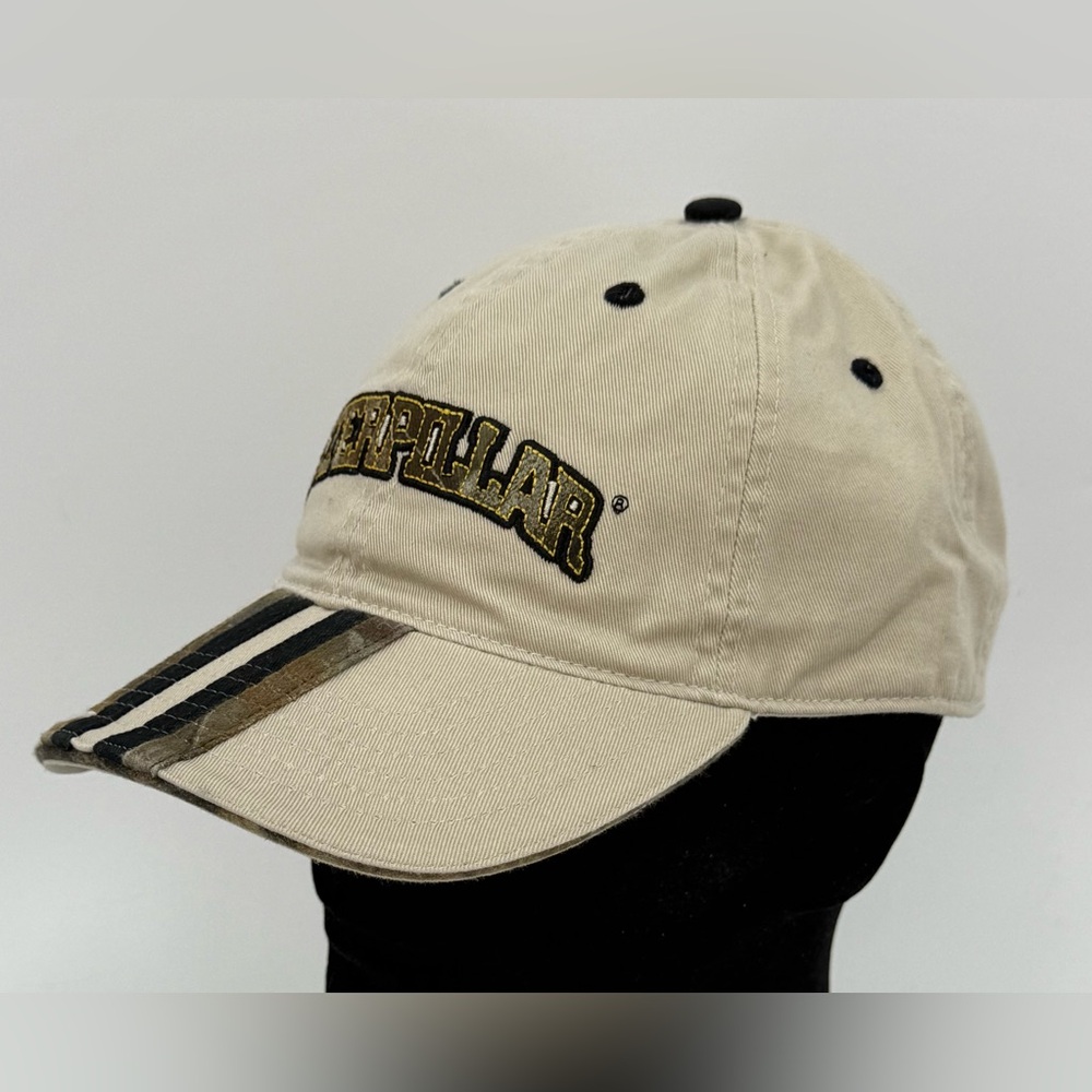 Caterpillar CAT Cap Hat Beige Strap Back Embroidered Realtree Camo‎ New NWT